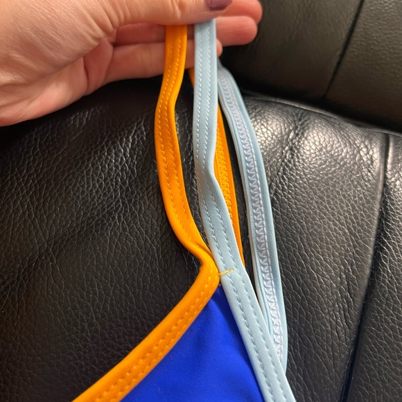 Blue Bold Neon Straps Paradise High Waist and Leg Bikini - Picture 3 of 6